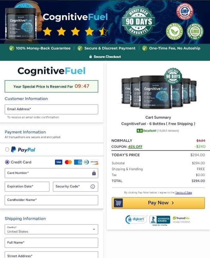 CognitiveFuel CognitiveFuel Order Page